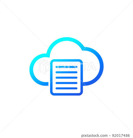 document in cloud icon for web 92017486
