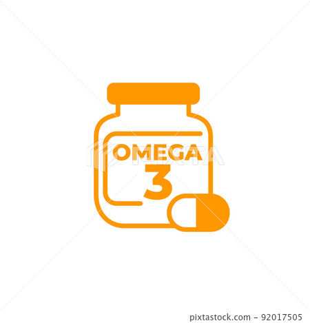 omega 3 vector icon on white omega 3 vector icon on white 92017505