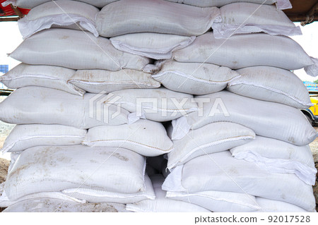 Sack stock of salt on shop for raw leather 92017528