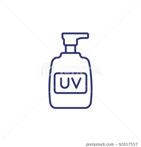 sunscreen, sunblock cream line icon 92017557
