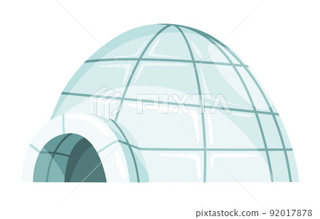 Igloo icon. Cartoon vector icehouse. Winter construction from ice blocks. Eskimo peoples house isolated on white background 92017878