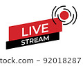 Live stream symbol icon. Online stream sign. Flat simple design. Vector illustration 92018287