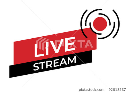 Live stream symbol icon. Online stream sign. Flat simple design. Vector illustration Live stream symbol icon. Online stream sign. Flat simple design. Vector illustration 92018287