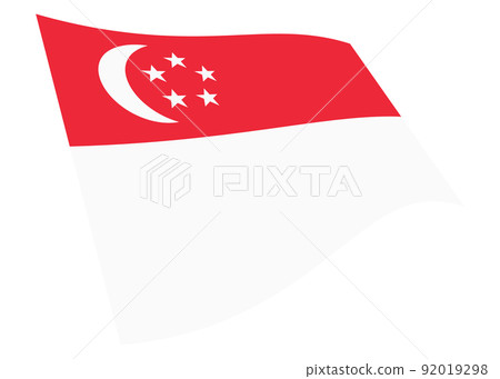 Singapore waving flag graphic isolated on white with clipping path 3d illustration 92019298