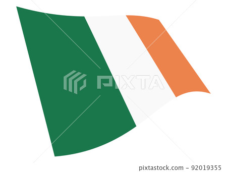 Ireland waving flag 3d illustration isolated on white with clipping path Ireland waving flag 3d illustration isolated on white with clipping path 92019355