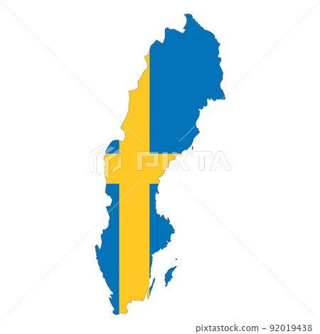 Sweden map on white background with clipping path 92019438