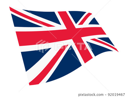 Great Britain union jack waving flag graphic isolated on white with clipping path 92019467