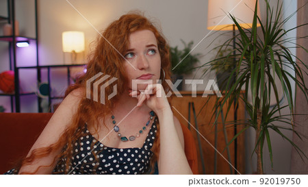 Young girl at home suffers from unfair situation problem, break up, depressed, feeling bad, burnout Young girl at home suffers from unfair situation problem, break up, depressed, feeling bad, burnout 92019750
