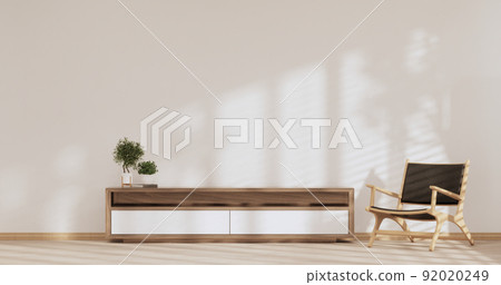 Japan room Minimal cabinet for tv interior wall mockup,3d rendering 92020249