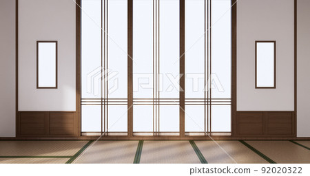 yoga interior design,cleaning minimalist room japan style. 3D rendering 92020322