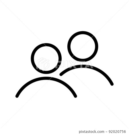2 people tandem thin line icon 92020756