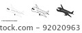 Simple airplane illustration material set 92020963