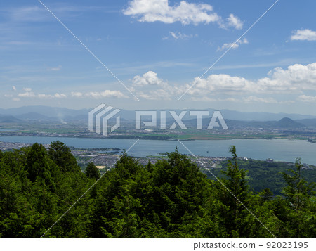 Scenery of Lake Biwa seen from the observatory Scenery of Lake Biwa seen from the observatory 92023195