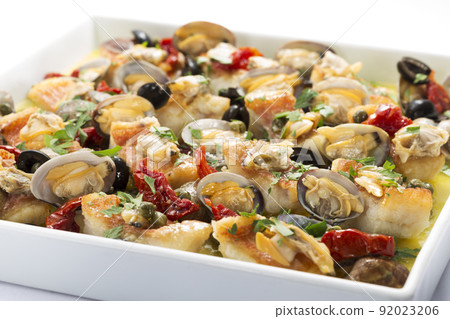 Sautéed white fish and asari Sautéed white fish and asari 92023206