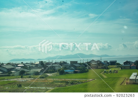 Thunderbird (from the train window, Lake Biwa, Kosei JR) 92023263