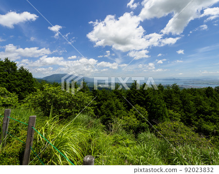 Lake Biwa and Mt. Horai seen from the observatory Lake Biwa and Mt. Horai seen from the observatory 92023832
