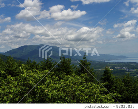 Lake Biwa and Mt. Horai seen from the observatory Lake Biwa and Mt. Horai seen from the observatory 92023833