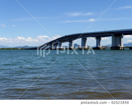 Scenery of Lake Biwa and Lake Biwa Bridge 92023848