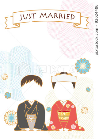 可以做鬼臉的日式已婚男女的插圖 可以做鬼臉的日式已婚男女的插圖 92024486