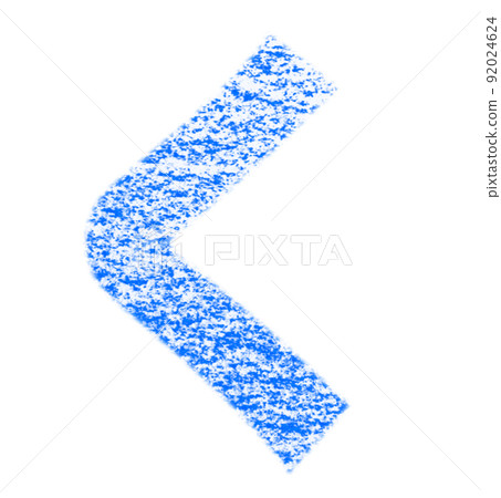 Hiragana "ku" drawn with crayon Blue background with white pass Other colors / list ants 92024624