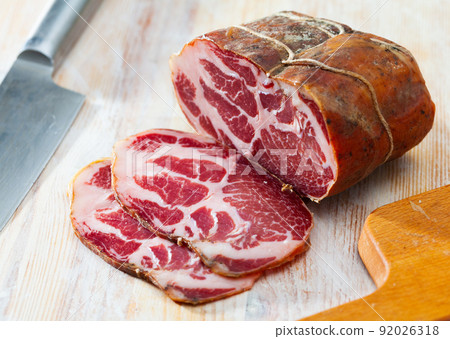 Sliced jerky pork tenderloin Sliced jerky pork tenderloin 92026318