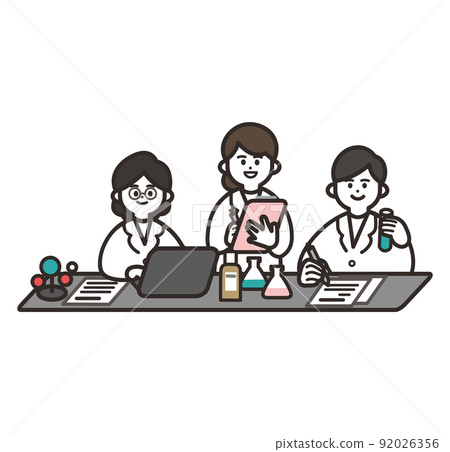 實驗期間的男性和女性研究人員 2 實驗期間的男性和女性研究人員 2 92026356