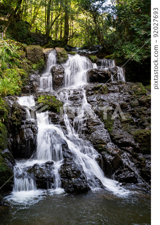 Nanatsu Falls flowing down in the bright green Nanatsu Falls flowing down in the bright green 92027693