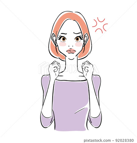 Facial expression pattern of fashionable women 92028380