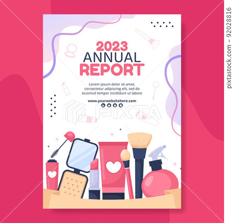 Beauty Makeup Annual Report Template Flat Cartoon Background Vector Illustration Beauty Makeup Annual Report Template Flat Cartoon Background Vector Illustration 92028816
