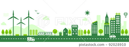 生態-自然-環保城市/智慧城市水平圖解 92028910