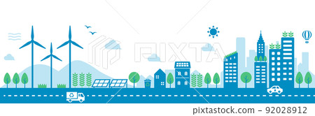 生態-自然-環保城市/智慧城市水平圖解 92028912