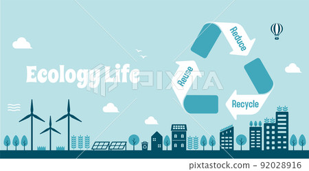 考慮生態生態,自然與環境保護的城市生活形象橫幅插圖 考慮生態生態,自然與環境保護的城市生活形象橫幅插圖 92028916