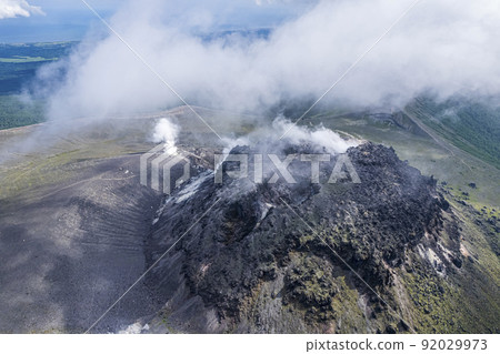 Mt. Tarumae seen from the sky (aerial view) 92029973