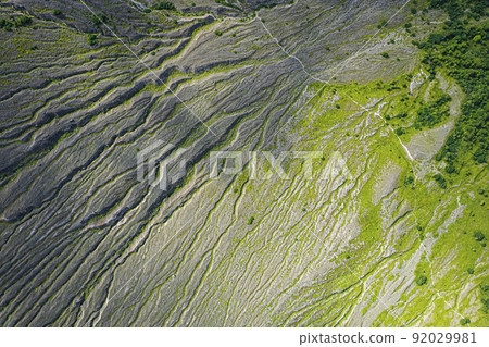 Characteristic mountain surface created by gully erosion (Mt. Tarumae aerial view) Characteristic mountain surface created by gully erosion (Mt. Tarumae aerial view) 92029981