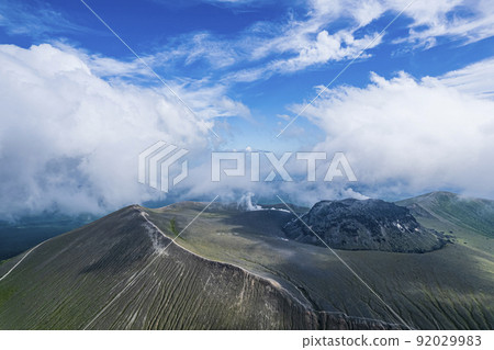 Mt. Tarumae seen from the sky (aerial view) 92029983