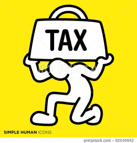 Simple human icon series "People who can withstand heavy taxes" 92030042
