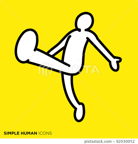 簡單的人類圖標系列“線條舞” 92030052