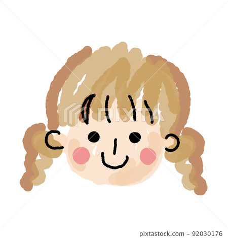 Girl loose face icon 03 watercolor _ single item 03 Girl loose face icon 03 watercolor _ single item 03 92030176