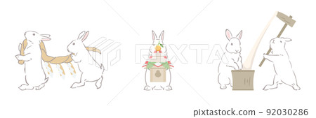 兔子新年準備-姿勢清單 92030286