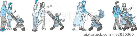 出門帶嬰兒車_cyan_one row_go 到右邊集合 出門帶嬰兒車_cyan_one row_go 到右邊集合 92030360