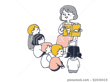 幼兒園老師給孩子們讀繪本 92030419