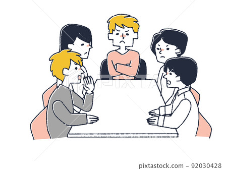 多人討論辦公桌 爭論和爭論的人 分歧和分歧 92030428