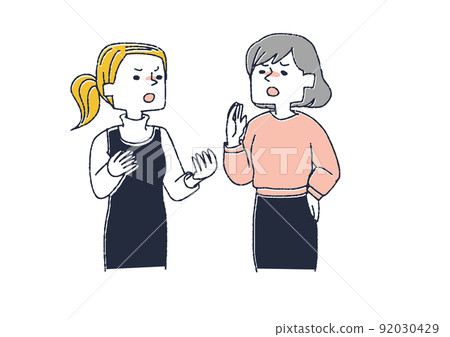 衝突的婦女，爭論和爭論的人，分歧和分歧-插圖素材 [92030429] - PIXTA圖庫