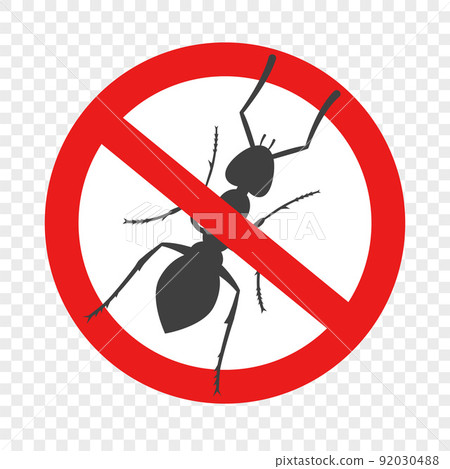 No ants sign. Anti insect pictogram. Vector 92030488