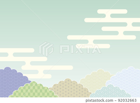 Background vector material composed of Japanese patterns Background vector material composed of Japanese patterns 92032663