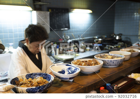 Female senior restaurant, kitchen, working senior female 92032716