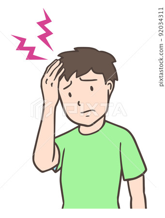 Throbbing headaches, migraines, men with one... - Stock Illustration ...