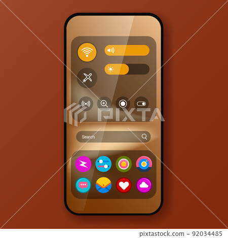 setting control user interface home screen realistic smartphone design setting control user interface home screen realistic smartphone design 92034485