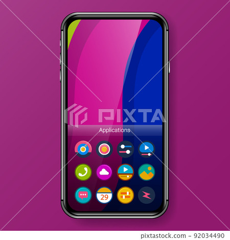 apps user interface realistic smartphone home screen apps user interface realistic smartphone home screen 92034490