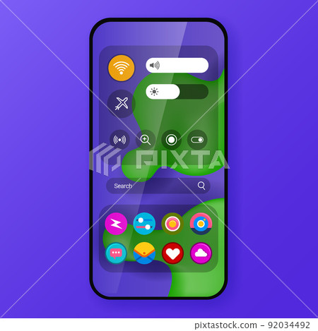 control center user interface home screen realistic smartphone design control center user interface home screen realistic smartphone design 92034492